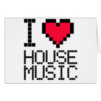 I Love House Music 8Bit Cards
