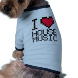 I Love House Music 8Bit Pet T Shirt