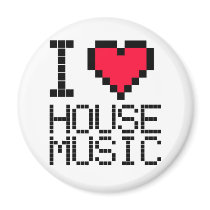 I Love House Music 8Bit Refrigerator Magnet