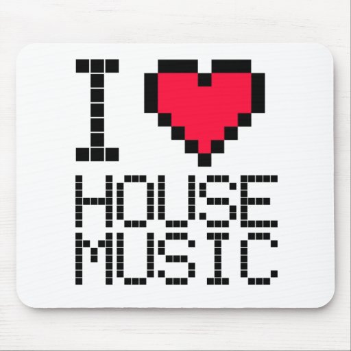 I Love House Music 8Bit Mouse Pad