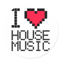 I Love House Music 8Bit Sticker