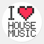 I Love House Music 8Bit Sticker