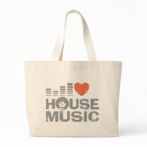 I Love House Music Canvas Bags