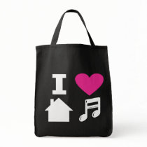 I love house music tote bags