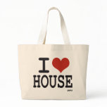 I love House music Canvas Bags