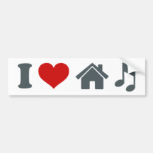 I Love House Music Bumper Sticker