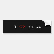 I Love House Music Bumper Sticker