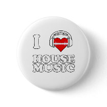 I Love House Music Pinback Button