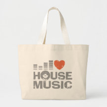 I Love House Music Canvas Bags