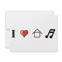 I Love House Music Club Clubbing Personalized Invites