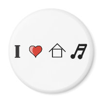 I Love House Music Club Clubbing Refrigerator Magnet