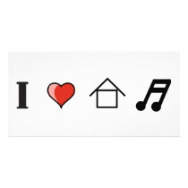 I Love House Music Club Clubbing Custom Photo Card