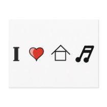I Love House Music Club Clubbing Post Cards