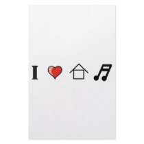 I Love House Music Club Clubbing Personalized Stationery