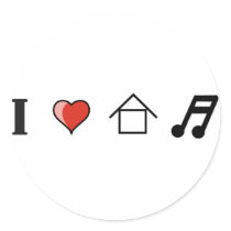 I Love House Music Club Clubbing Stickers