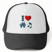 I Love House Music Mesh Hats