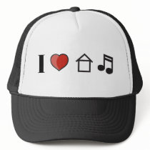 I Love House Music Hats