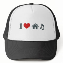I Love House Music Mesh Hat