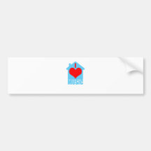 I Love House Music - Heart House Bumper Sticker
