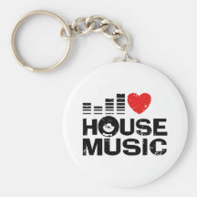 I Love House Music Key Chains