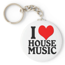 I Love House Music Keychain
