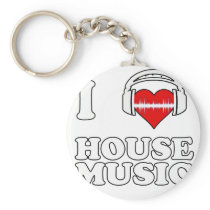 I Love House Music Key Chains