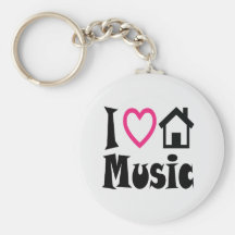 I Love House Music Keychain