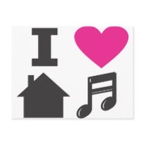 I love house music postcard