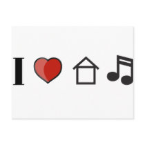 I Love House Music Postcards