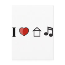 I Love House Music Postcard