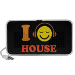 I love house music smiley face with headphones iPhone speaker