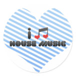 I Love House Music Stickers