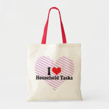 I Love Household Tasks Canvas Bags