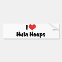 I Love Hula Hoops Bumper Sticker