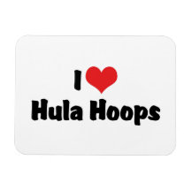 I Love Hula Hoops Rectangular Magnet