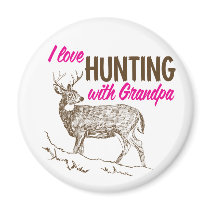 I Love Hunting with Grandpa Refrigerator Magnet