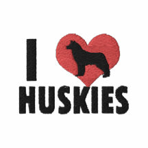 I Love Huskies Ladies Polo