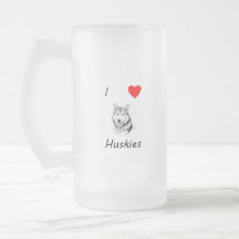 I Love Huskies Mugs
