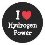 I love Hydrogen Power heart custom personalized stickers