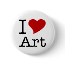 I Love (I Heart) Art Pinback Button
