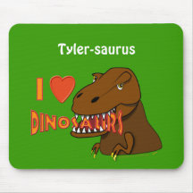 I Love I Heart Dinosaurs Cartoon Tyrranosaurus Rex Mousepad