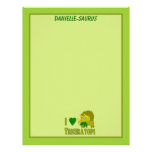 I Love (I Heart) Triceratops Cute Dinosaur Customized Letterhead