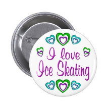I Love Ice Skating Button