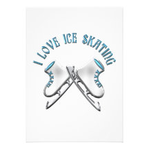 I Love Ice Skating Custom Invitation