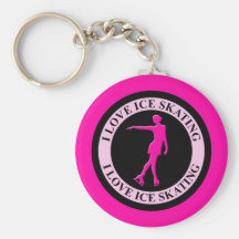 I LOVE ICE SKATING KEYCHAINS