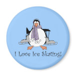 I Love Ice Skating Penguin Tees and Gifts Refrigerator Magnet