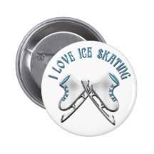I Love Ice Skating Pinback Buttons
