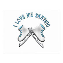 I Love Ice Skating Postcard