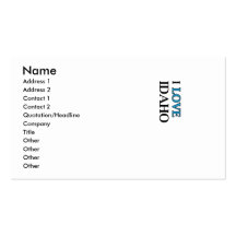 I Love Idaho Design Business Cards