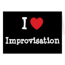 I love Improvisation heart custom personalized Greeting Cards